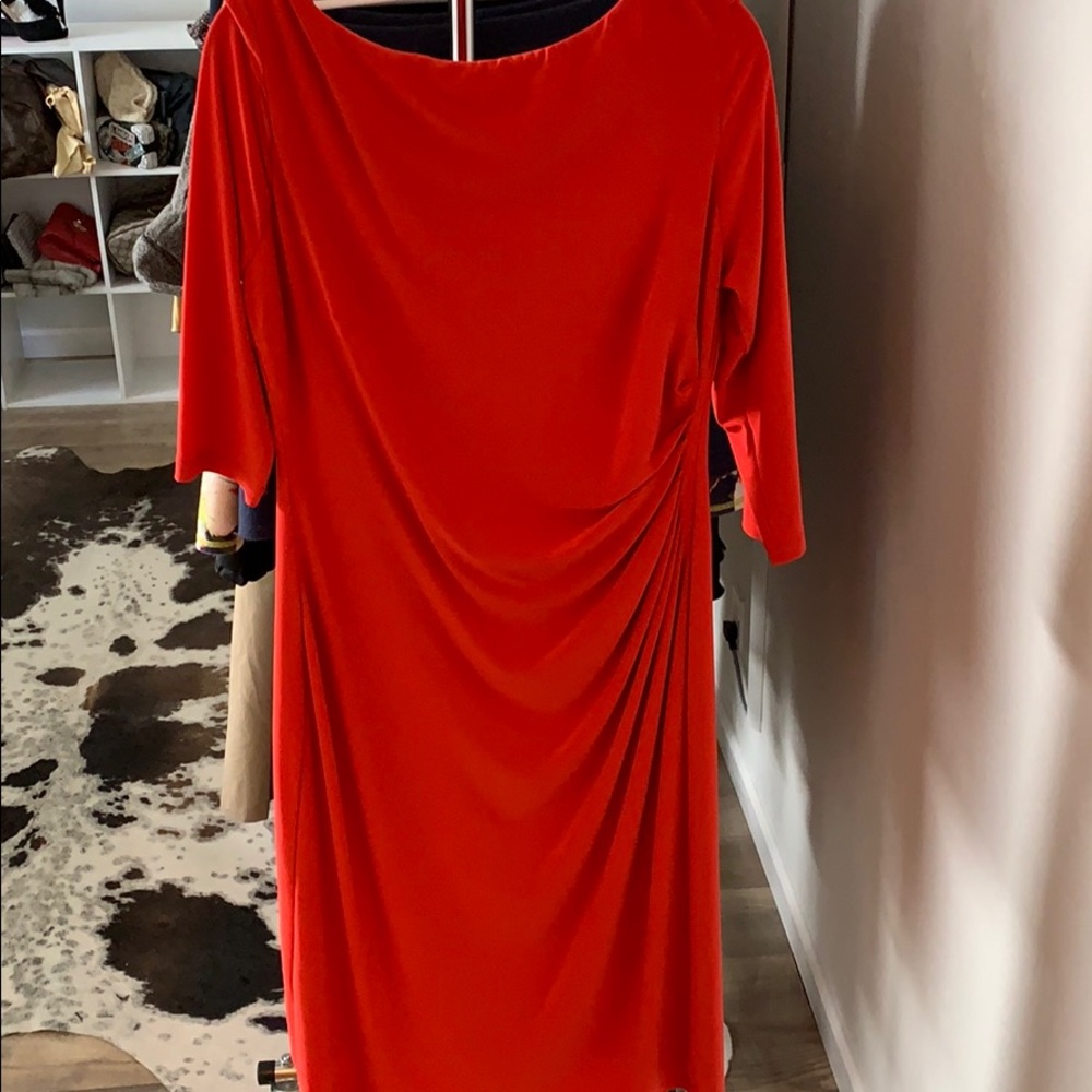 RALPH LAUREN Lauren red stretch jersey dress NWOT